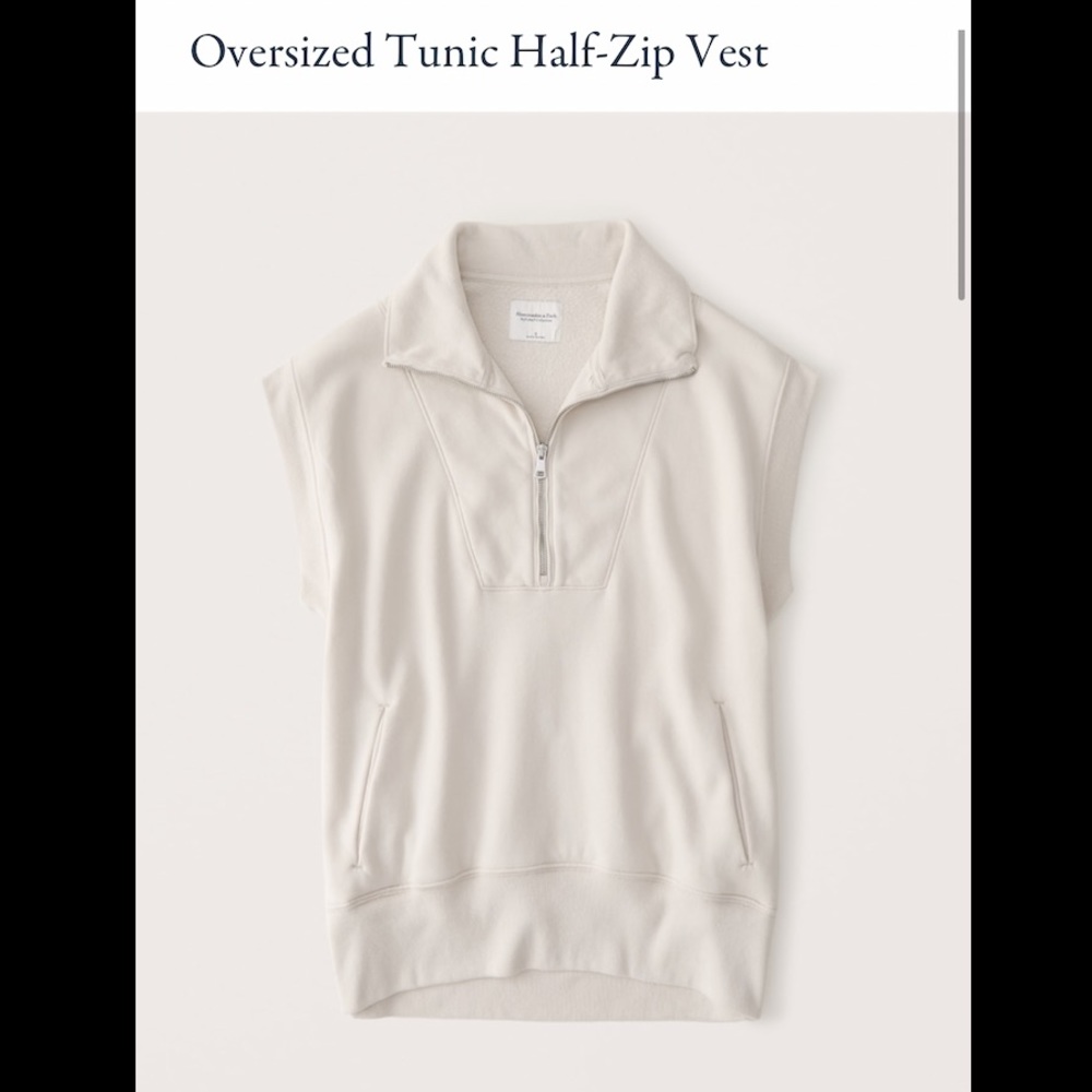 NWT❗️A&F Grey Oversized Tunic Half-Zip Sweatshirt